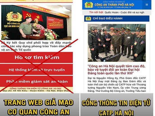 Giả mạo Cổng thông tin điện tử Công an Hà Nội, chiếm đoạt 4 tỉ đồng