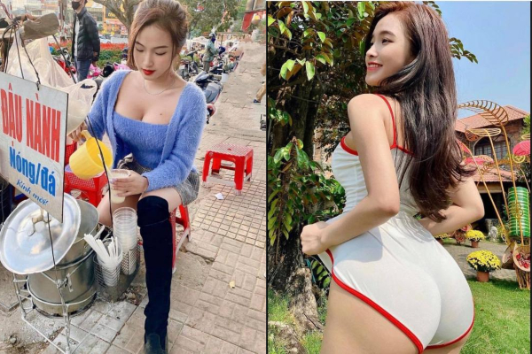 Cô gái bán sữa đậu nành ở Đà Lạt gây sốt với vòng 1 'bức thở' như chực 'nhảy' khỏi áo