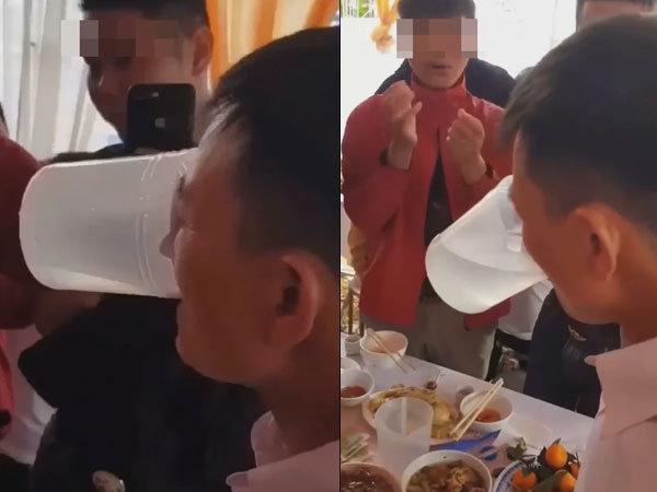 Nhà trai xách 5 can rượu lên thách đấu nhà gái, bố cô dâu có màn xử lý khiến tất cả 'xanh mặt'