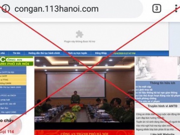 Bị lừa 4 tỷ sau khi vào website giả mạo công an Hà Nội
