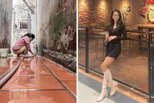 Lại serie con gái khi ở nhà và ra đường: 'Bà thím quê mùa' rồi cũng hóa hot girl hết