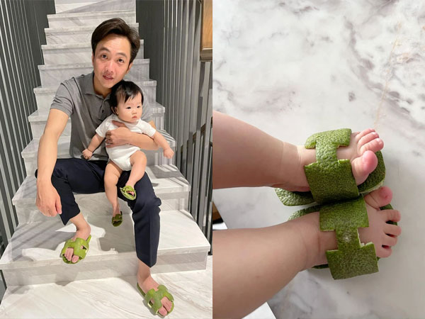 Là phu nhân đại gia, Đàm Thu Trang vẫn đam mê làm dép Hermes handmade cho con gái và ông xã