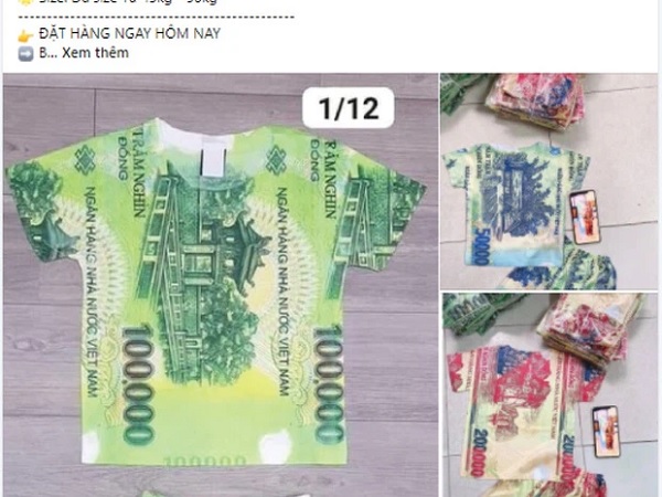 Bán quần áo in hình tiền Việt Nam có thể bị phạt tới 100 triệu đồng