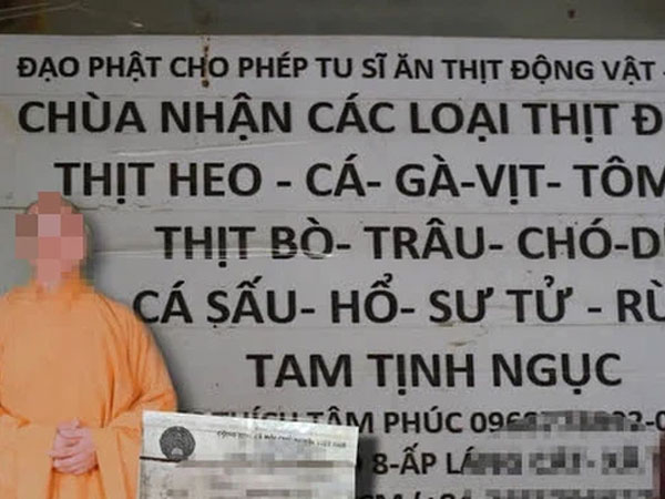 Xôn xao những video 'thầy chùa ăn thịt chó': Ông Phúc tự cạo đầu, tự mặc pháp phục rồi lấy tên Thích Tâm Phúc