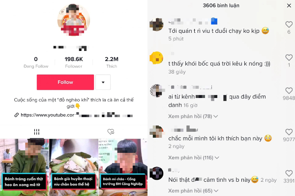 Thanh niên làm review ẩm thực không có tâm, miệng chê đồ ăn nguội xong lại 'thổi lấy thổi để'