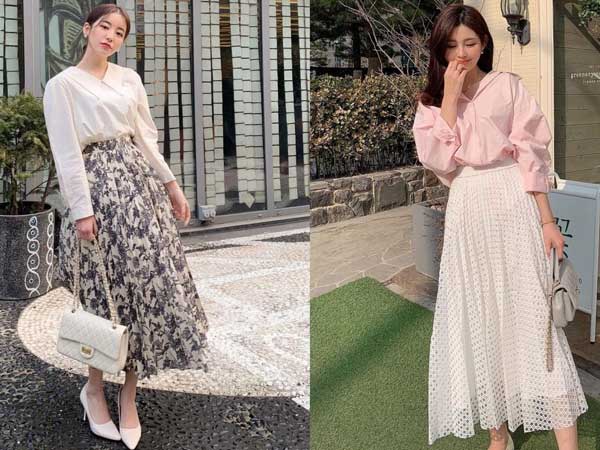 Học gái Hàn diện chân váy dài dáng xòe: Nhìn xinh mà còn che nhược điểm cho nàng bắp chân to