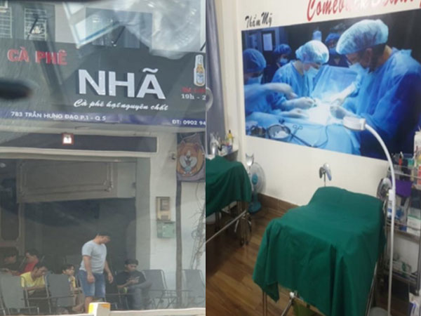 TP.HCM: Phát hiện cơ sở thẩm mỹ trong... quán cà phê!
