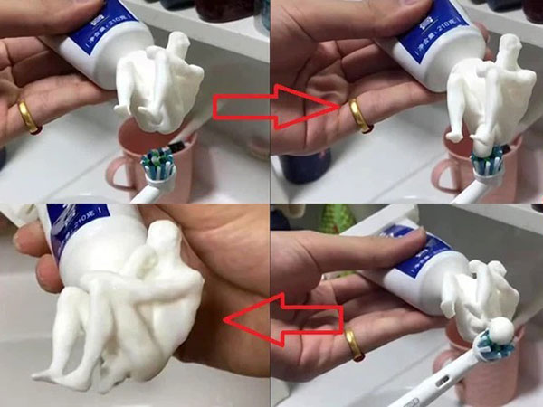 Đầu nặn kem đánh răng phiên bản 'người đàn ông ngồi xổm' được dân tình bàn tán xôn xao, những người có đầu óc đen tối phải liên tưởng rồi tự 'đỏ mặt'