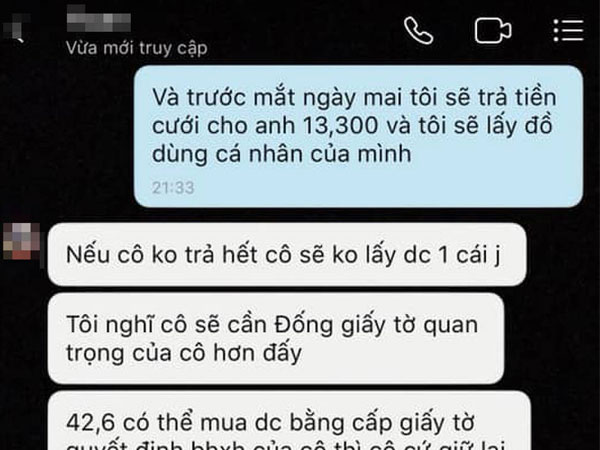 Vụ chồng đòi tiền ăn hàng ngày và tiền khám sản của vợ sau ly hôn: 'Anh ta đã gặp và xin lỗi tôi'