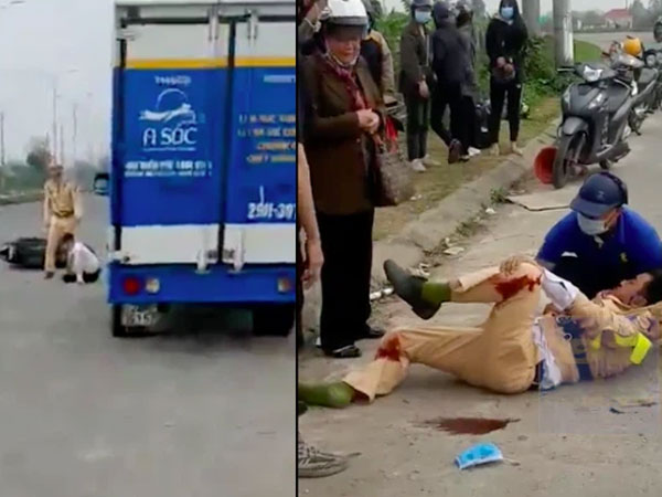 Hàng chục thanh niên chạy tốc độ cao 'thông chốt', đâm trọng thương chiến sĩ CSGT