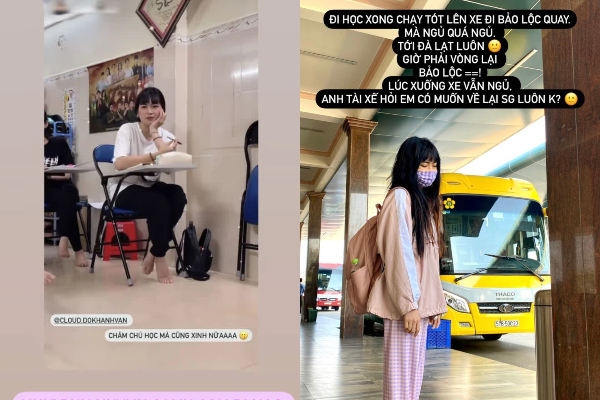 Khánh Vân bị chụp trộm lúc học vẫn quá ư là xinh, nhưng xem đến bộ dạng 'bết bát' lúc sau mà xót hộ