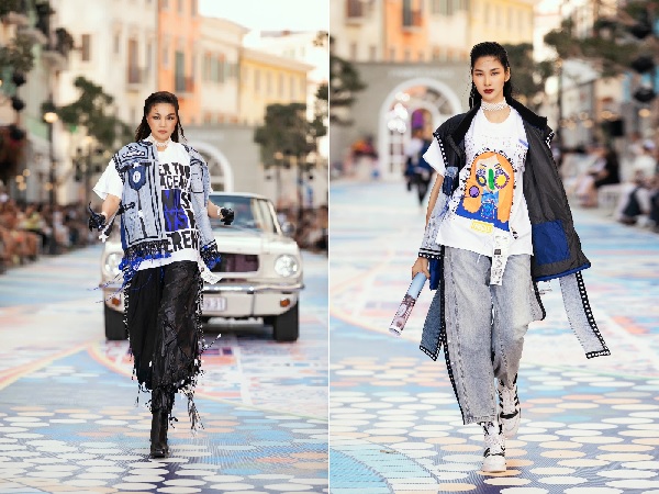 Thanh Hằng 'cưỡi' siêu xe cùng Hoàng Thùy chinh chiến sàn catwalk khủng với chiều dài tới 240 mét