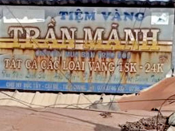 Chủ tiệm vàng trình báo bị mất 22 lượng vàng trị giá gần 1 tỷ đồng