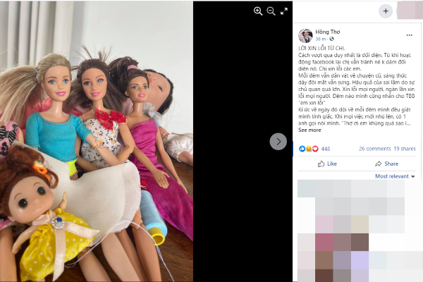 YouTuber Thơ Nguyễn tiếp tục lên tiếng xin lỗi, chia sẻ đã chơi búp bê 20 năm: 'Thành vì búp bê, bại vì chị'