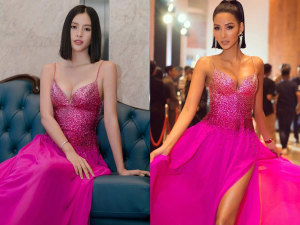 Diện váy khoe vòng 1 sexy hết nút nhưng Tiểu Vy chẳng thể 'ngồn ngộn' như Hoàng Thùy