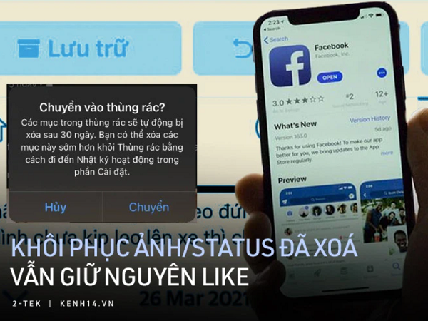 Nóng: Facebook vừa cập nhật tính năng mới, cho phép khôi phục ảnh đã xoá mà vẫn giữ nguyên lượt like