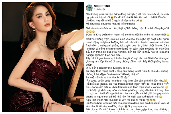 Ngọc Trinh đăng status dài kể ly kỳ chuyện vụ cướp 'nghìn cân treo sợi tóc', chi tiết giả vờ ngủ được giải thích rõ