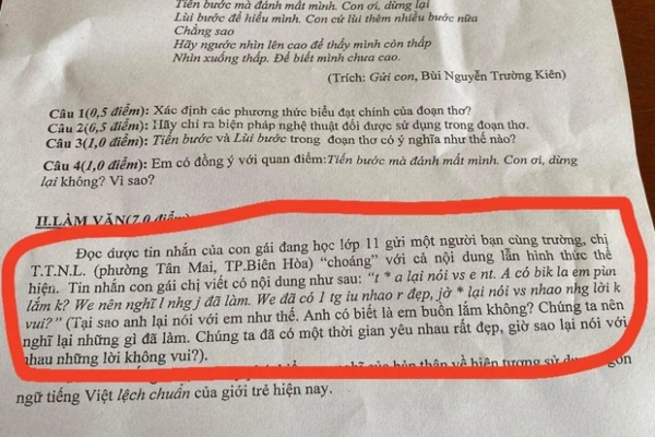 Đề thi Văn ở Gia Lai bàn về ngôn ngữ của Gen Z nhưng khiến ai cũng xoắn não
