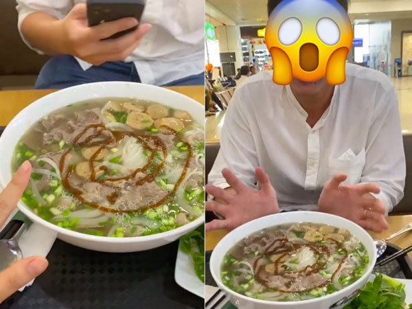 Ra sân bay kêu tô phở size lớn để ăn chung, cặp vợ chồng 'té ngửa' khi nhân viên mang món ra bàn: Nghe giá còn hú hồn hơn!