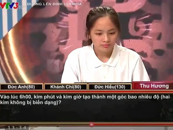 Câu hỏi dễ đến 'hoài nghi nhân sinh' nhưng lại đánh gục Quán quân Olympia: 'Lúc 6 giờ, kim giờ và kim phút tạo thành góc bao nhiêu độ?'