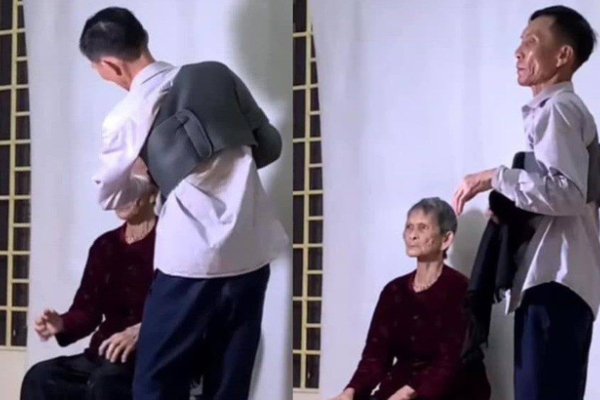 Hai ông bà cụ đi làm căn cước và hành động ấm lòng của cụ ông dành cho người vợ thân yêu