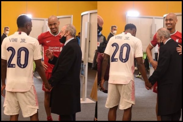 Tiền vệ Liverpool vui đùa cùng Chủ tịch Real Madrid khiến fan nổi nóng