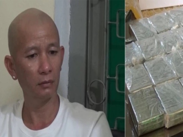 Bắt gã đàn ông đầu trọc mang đao theo người, phát hiện hơn 10 kg heroin