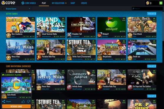 Core: vũ trụ game đa chức năng vừa cho chơi miễn phí lại vừa giúp bạn làm game, xứng đáng với cái tên '9999 in 1'