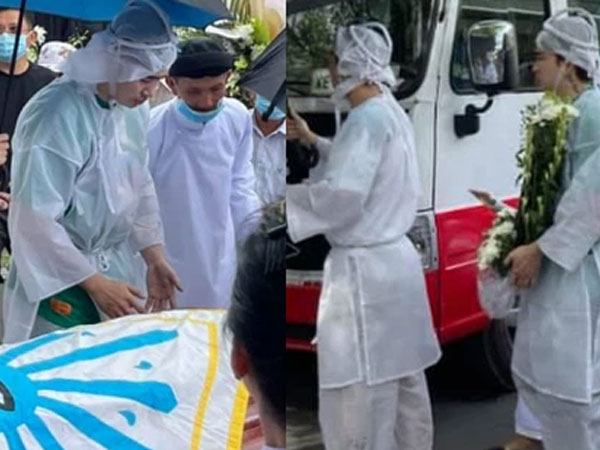 Xót xa hình ảnh Chi Dân trong đám tang mẹ ruột: Cúi đầu ôm chặt di ảnh, đau lòng tiễn biệt người thân về nơi an nghỉ
