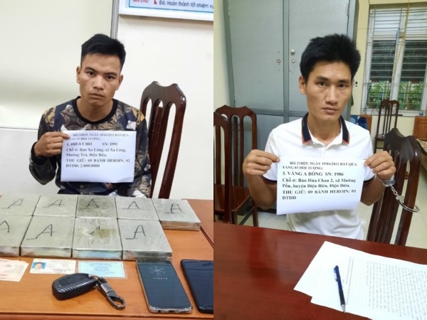 Bắt quả tang 2 'shipper' đang chuyển thuê 9 bánh heroin về xuôi