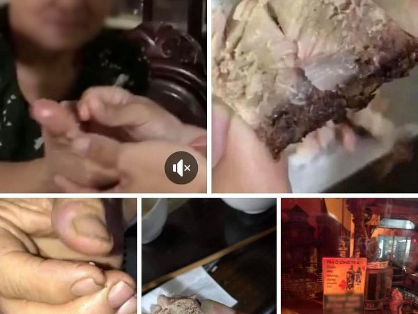 Hãi hùng giòi bò trong miếng thịt ở quán cơm bình dân