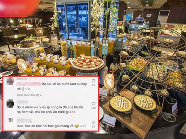 Thắc mắc đi ăn buffet có nên giấu đồ mang về không, cư dân mạng mỉa mai: 'Thôi thì bê cả bếp của cửa hàng về đi chứ giấu làm gì!'