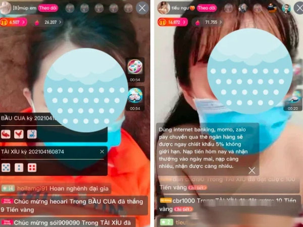 Xuất hiện ổ mại dâm online trên nền tảng livestream, donate khoả thân cho đến quan hệ tình dục, cá độ, cờ bạc đều rất tinh vi