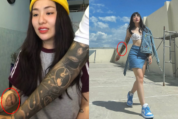 Du Uyên đi xăm thêm khẩu trang và kính vào mặt Đạt G trên tay hậu tan vỡ?