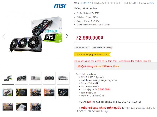 Card màn hình đắt ngang ngửa một chiếc SH