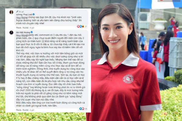 Câu: 'Sinh viên Ngoại thương không được quyền đòi lương 2.000 USD' bị chê bai, cả Lương Thùy Linh lẫn Hà Việt Hoàng lên tiếng đáp trả cực gắt