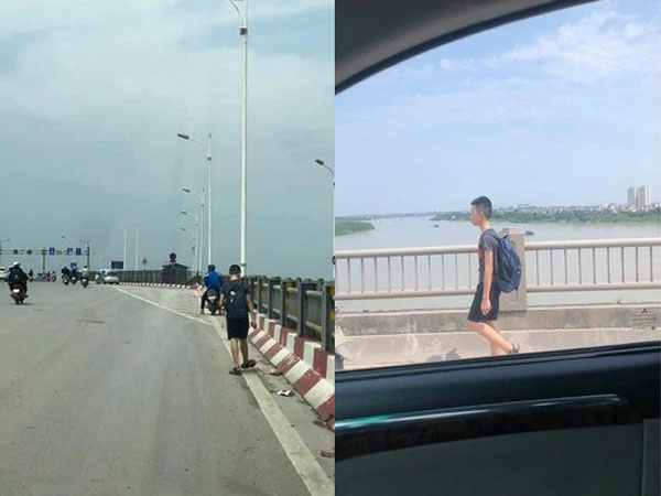 Giữa trời nắng phạt con đi bộ trên cầu Vĩnh Tuy, người mẹ bị dân tình lên án, đòi gọi lực lượng chức năng vì 'tội ngược đãi'