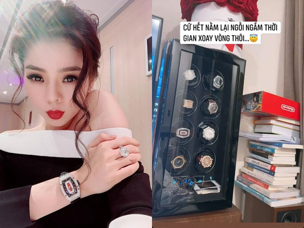 Lệ Quyên 'chill' cuối tuần: Ngồi nhà ngắm BST đồng hồ sương sương vài chục tỷ, level hưởng thụ chuẩn 'đại gia Vbiz'