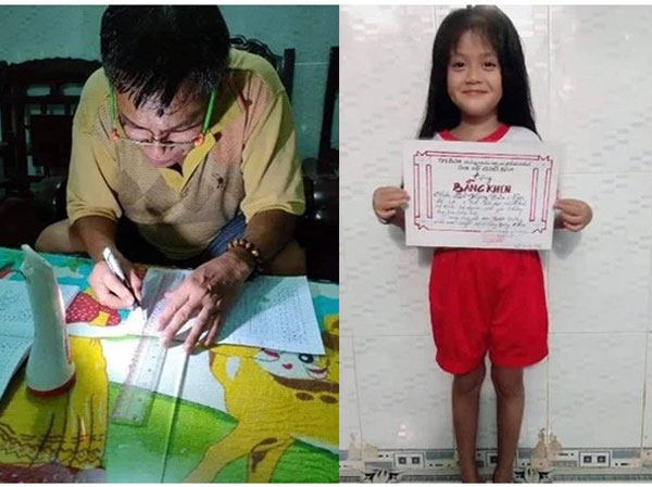 Thấy cháu gái không có giấy khen, ông nội tự tay làm nên tấm bằng quý giá trao tặng khiến nhiều người rơi nước mắt xúc động