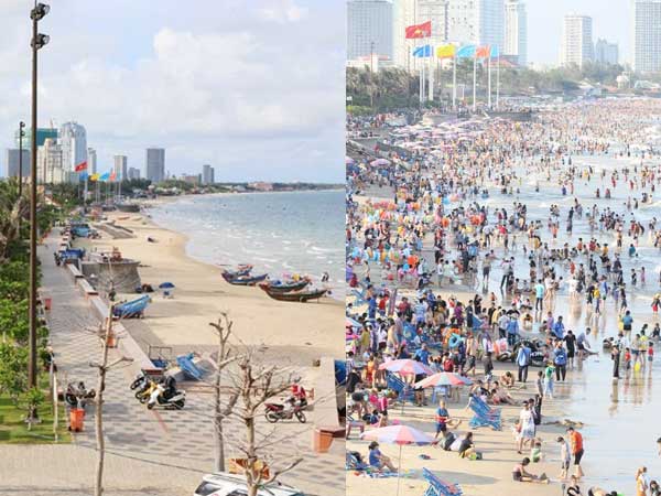 Cảnh trái ngược ở Vũng Tàu dịp lễ 30/4 và giữa dịch Covid-19: Bãi biển không bóng người, đường sá không bóng xe