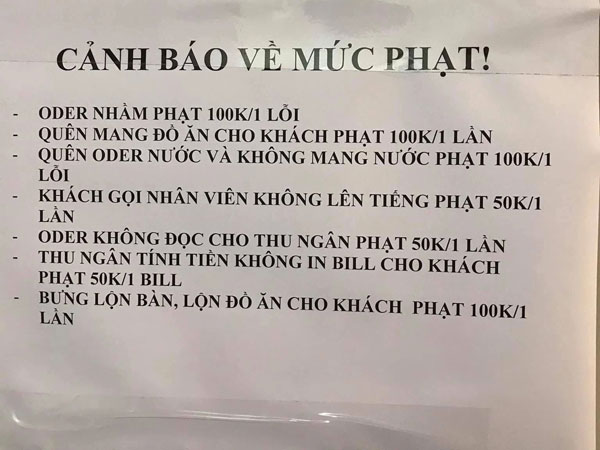 Quán ăn đưa ra 7749 quy định phạt nhân viên siêu khắt khe khiến dân tình tranh cãi ầm ĩ, nghe chia sẻ từ người trong cuộc còn phẫn nộ hơn