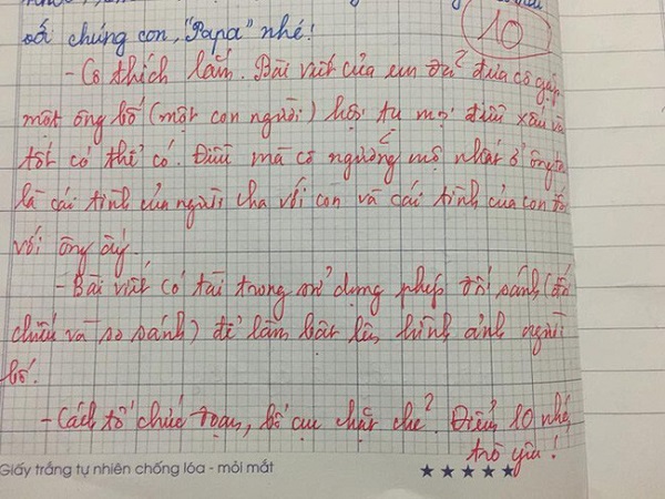Thêm bài văn 'bóc phốt' bố cực lầy: Đầu bết bóng nhẫy, mắt thì láo liên nhưng đoạn cuối hé lộ bí mật khiến cô phải cho điểm 10