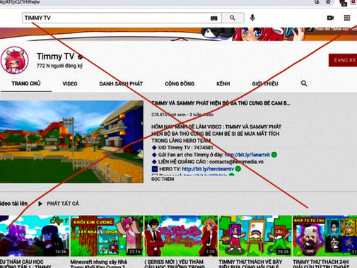 TP.HCM: Phạt kênh Timmy TV 15 triệu đồng vì đăng tải nhiều nội dung độc hại với trẻ em