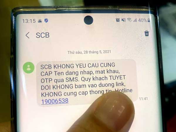 Đến lượt SCB, VIB cảnh báo tin nhắn mạo danh ngân hàng để lừa đảo