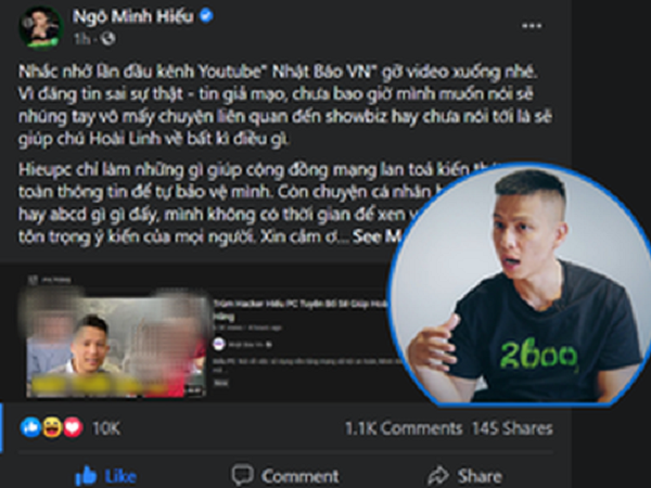 Bị một kênh YouTube đưa sai sự thật, Hieupc đăng đàn 'nhắc nhở' quyết liệt