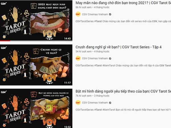 Rạp chiếu phim nằm im bất động, CGV Việt Nam chuyển sang làm YouTube: Từ bói bài tarot đến review ẩm thực, DIY đủ cả