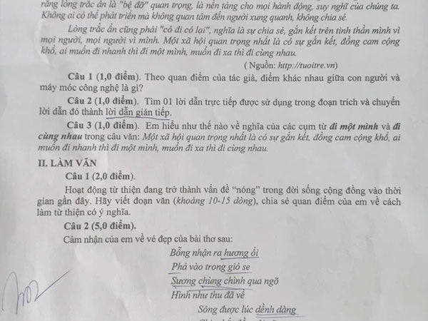 Giữa tâm bão 14 tỷ tiền từ thiện của Hoài Linh, một tỉnh vùng 'rốn lũ' ra đề Văn thi lớp 10 về 'vấn đề từ thiện'