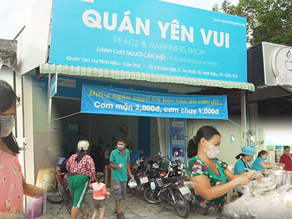 Video: Quán cơm từ thiện 2.000 đồng 'no căng bụng' ở Tây Đô giữa mùa dịch