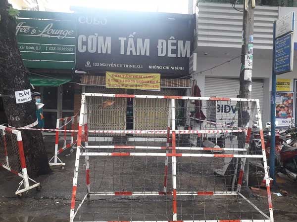 TP.HCM: Phong toả quán cơm tấm và khu Mả Lạng ở quận 1 vì 4 người trong gia đình mắc Covid-19