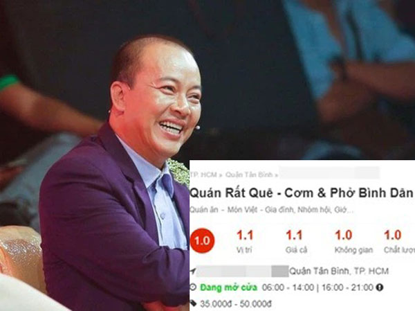 Quán phở của nghệ sĩ Đức Hải bị dân mạng ào ạt đánh giá 1 sao sau scandal vạ miệng